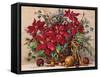 Holiday Poinsettia Basket-Barbara Mock-Framed Stretched Canvas