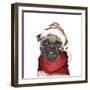 Holiday Pug-Elizabeth Medley-Framed Art Print