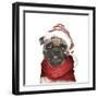 Holiday Pug-Elizabeth Medley-Framed Art Print