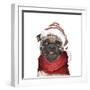 Holiday Pug-Elizabeth Medley-Framed Art Print