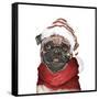 Holiday Pug-Elizabeth Medley-Framed Stretched Canvas