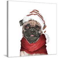 Holiday Pug-Elizabeth Medley-Stretched Canvas