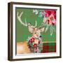 Holiday Reindeer on Plaid I-Patricia Pinto-Framed Art Print