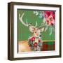 Holiday Reindeer on Plaid I-Patricia Pinto-Framed Art Print