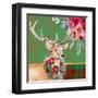 Holiday Reindeer on Plaid I-Patricia Pinto-Framed Art Print