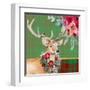 Holiday Reindeer on Plaid I-Patricia Pinto-Framed Art Print