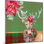 Holiday Reindeer on Plaid II-Patricia Pinto-Mounted Art Print