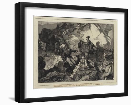 Holiday Sketches, a Halt for Water During an Ascent of Snowdon-Edward John Gregory-Framed Giclee Print