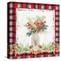 Holiday Sprig on Plaid II-Lanie Loreth-Stretched Canvas