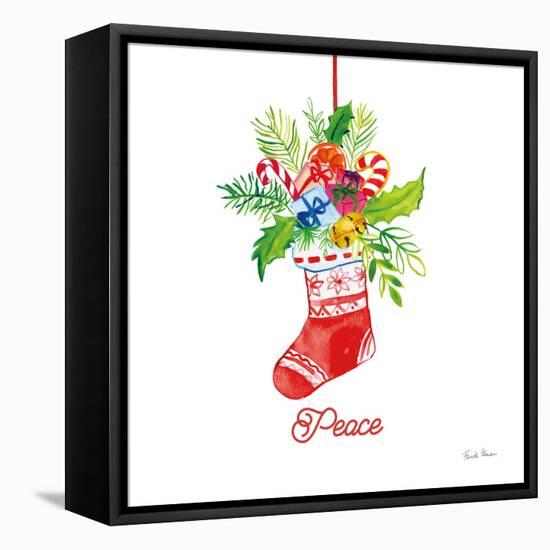 Holiday Stocking-Farida Zaman-Framed Stretched Canvas