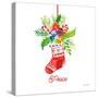 Holiday Stocking-Farida Zaman-Stretched Canvas