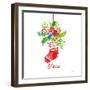 Holiday Stocking-Farida Zaman-Framed Premium Giclee Print