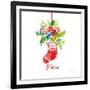 Holiday Stocking-Farida Zaman-Framed Art Print