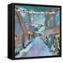 Holiday Street Lights-Jenny Westenhofer-Framed Stretched Canvas