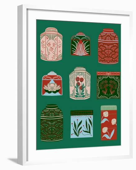 Holiday Tea Canisters-Tara Reed-Framed Art Print