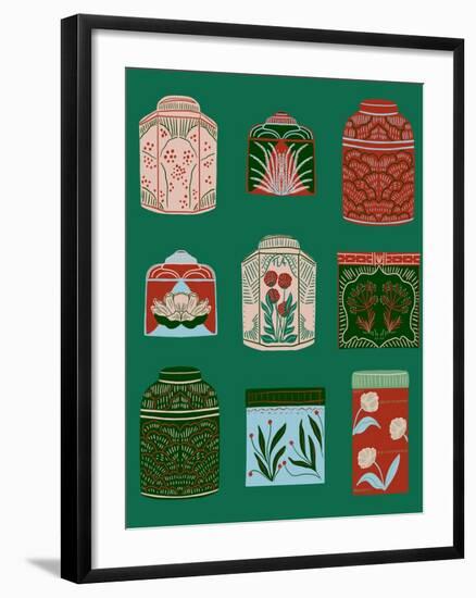 Holiday Tea Canisters-Tara Reed-Framed Art Print