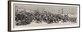 Holiday Time at the Seaside, the Midday-Promenade in Front of the King's Road, Brighton-Godefroy Durand-Framed Premium Giclee Print