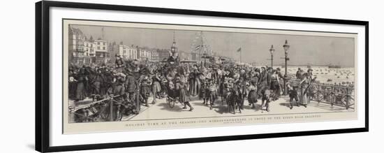 Holiday Time at the Seaside, the Midday-Promenade in Front of the King's Road, Brighton-Godefroy Durand-Framed Premium Giclee Print