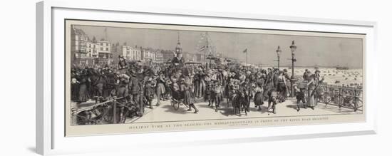 Holiday Time at the Seaside, the Midday-Promenade in Front of the King's Road, Brighton-Godefroy Durand-Framed Premium Giclee Print