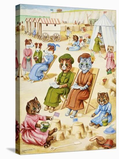 Holiday Time-Louis Wain-Stretched Canvas