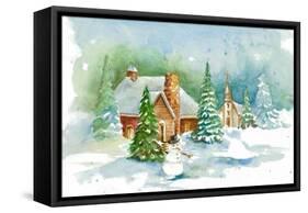 Holiday Town I-Lanie Loreth-Framed Stretched Canvas