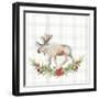 Holiday Woodland Garland on Plaid I-Lanie Loreth-Framed Art Print