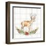 Holiday Woodland Garland on Plaid II-Lanie Loreth-Framed Art Print