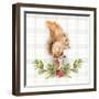 Holiday Woodland Garland on Plaid III-Lanie Loreth-Framed Art Print