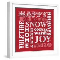 Holiday Words Red-Teresa Woo-Framed Art Print