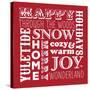 Holiday Words Red-Teresa Woo-Stretched Canvas