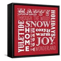 Holiday Words Red-Teresa Woo-Framed Stretched Canvas