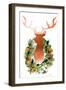 Holiday Wreath With Deer-Lanie Loreth-Framed Art Print