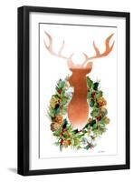 Holiday Wreath With Deer-Lanie Loreth-Framed Art Print