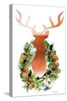 Holiday Wreath With Deer-Lanie Loreth-Stretched Canvas