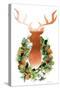 Holiday Wreath With Deer-Lanie Loreth-Stretched Canvas
