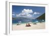 Holidaymakers on Antisamos Beach, Sami, Kefalonia (Kefallonia) (Cephalonia)-Ruth Tomlinson-Framed Photographic Print