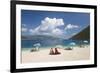 Holidaymakers on Antisamos Beach, Sami, Kefalonia (Kefallonia) (Cephalonia)-Ruth Tomlinson-Framed Photographic Print