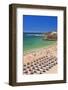 Holidaymakers Sunbathing under Beach Umbrellas-Neale Clark-Framed Photographic Print