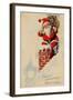 Holidays Christmas Card Santa on a roof Merry Christmas Greetings-null-Framed Art Print