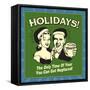 Holidays Nog Faced-Retrospoofs-Framed Stretched Canvas