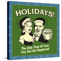 Holidays Nog Faced-Retrospoofs-Stretched Canvas