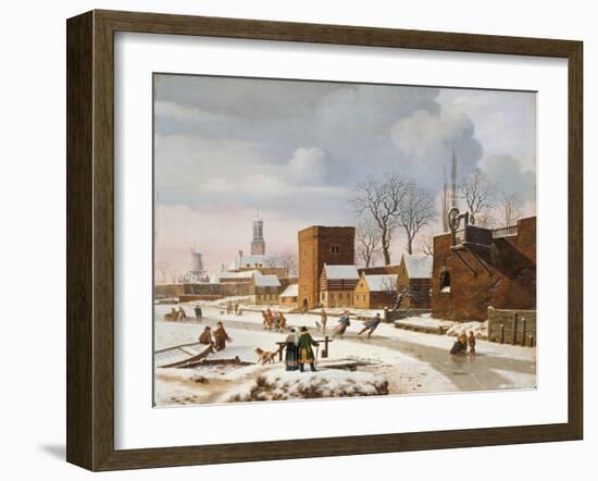 Holländische Winterlandschaft. 1835-Johann Wilhelm Preyer-Framed Giclee Print