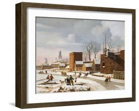 Holländische Winterlandschaft. 1835-Johann Wilhelm Preyer-Framed Giclee Print