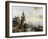 Holländische Winterlandschaft mit altertümlicher Stadt am Kanal. 1846-Jan Michael Ruyten-Framed Giclee Print