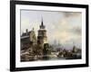 Holländische Winterlandschaft mit altertümlicher Stadt am Kanal. 1846-Jan Michael Ruyten-Framed Giclee Print