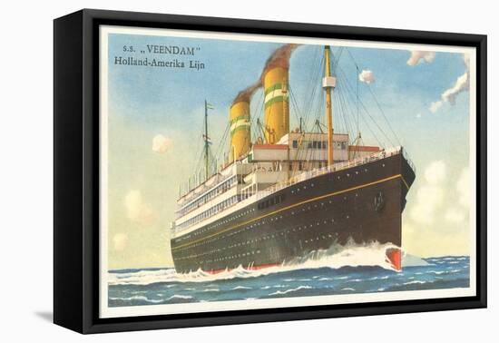 Holland-America Ocean Liner SS Veendam-null-Framed Stretched Canvas