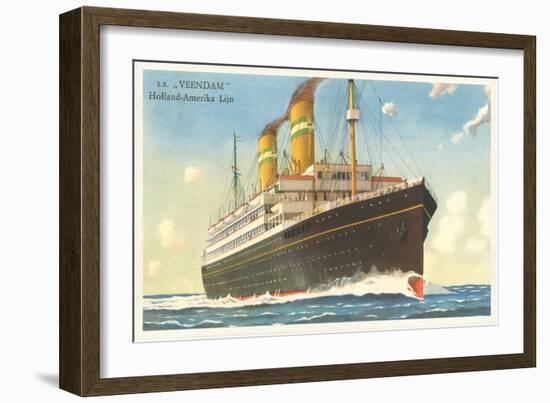 Holland-America Ocean Liner SS Veendam-null-Framed Art Print