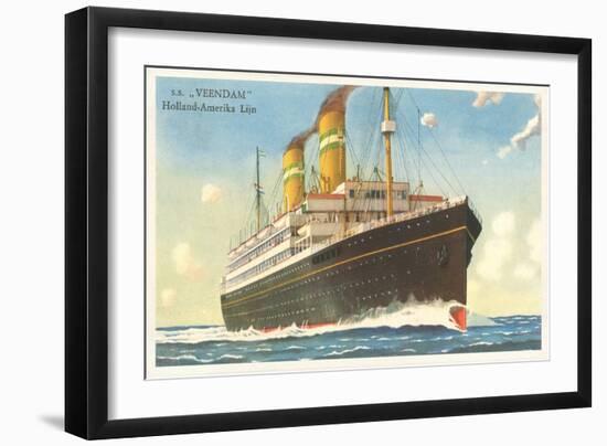 Holland-America Ocean Liner SS Veendam-null-Framed Art Print