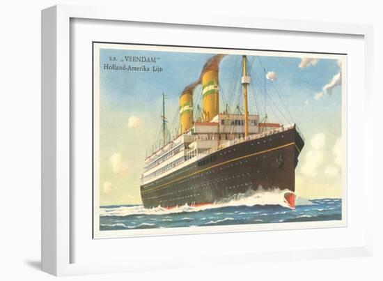 Holland-America Ocean Liner SS Veendam-null-Framed Art Print