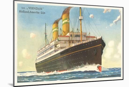 Holland-America Ocean Liner SS Veendam-null-Mounted Art Print